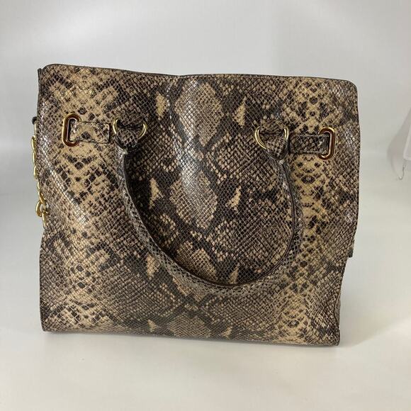 Michael Kors, large tan and black animal print shoulder bag - Picture 4 of 14